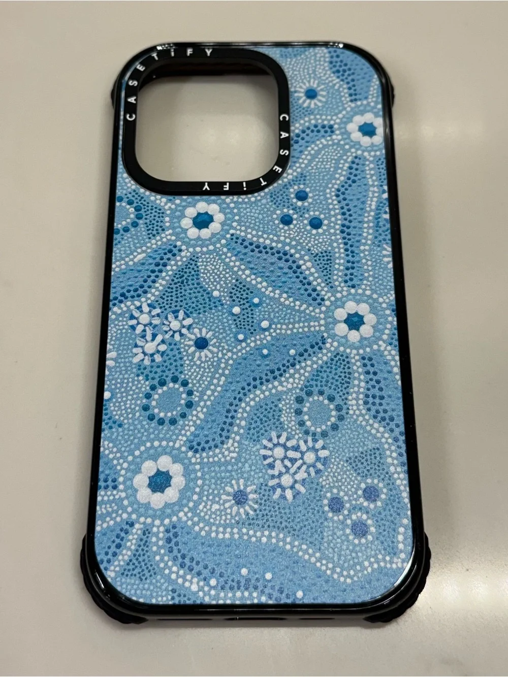 Casetify Light Blue Floral Dot iPhone 15 Pro Case